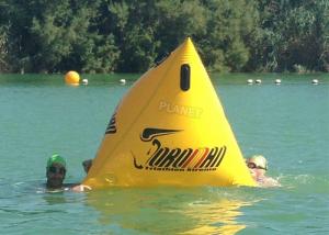 Buy cheap Triathlon Race 1.2m Yellow Triangle Inflatable Marker Buoy With Logo product