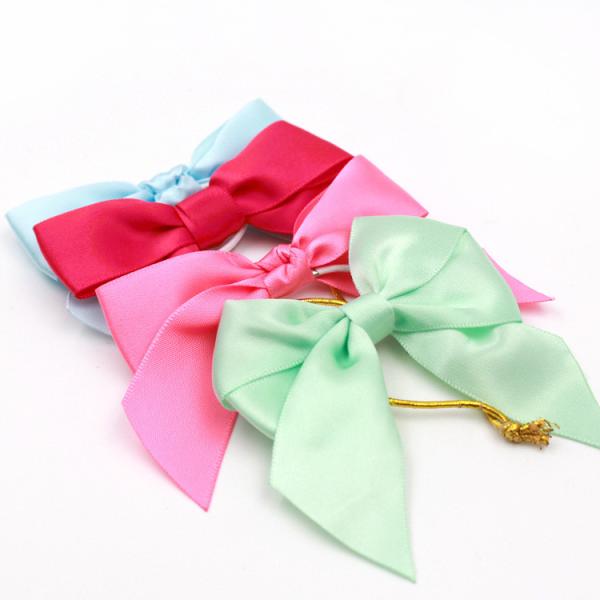 Quality Polyester Satin Pink Ribbon Bow ISO14001 Christmas Ribbon Bows for sale