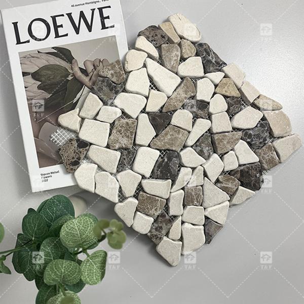 Quality 305x305mm Natural Pebble Stone Mosaic Tile For Bathroom Wall And Floor for sale