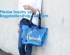 China Clear Shopping Bag Transparent PVC Beach Handbag Tote Shoulder Bag Beach Waterproof Large Capacity Foldable Travel Stora on sale