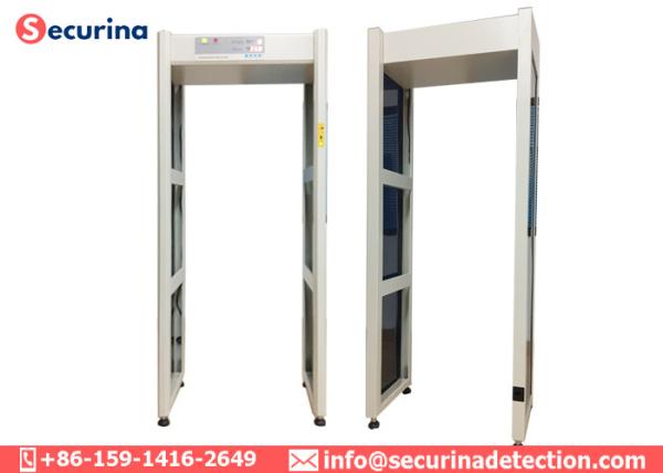 Voice Prompts Security Walk Through Metal Detector Body Temperature Measuring