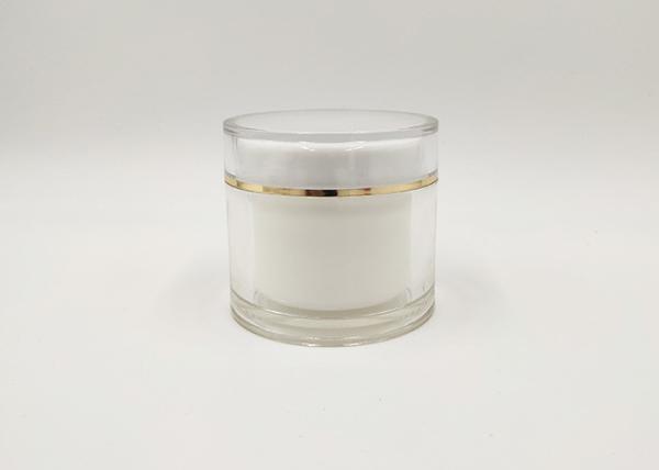 Quality 100g Empty Luxuries Acrylic Face Cream Jars Round Shape Convenient Carrying for sale
