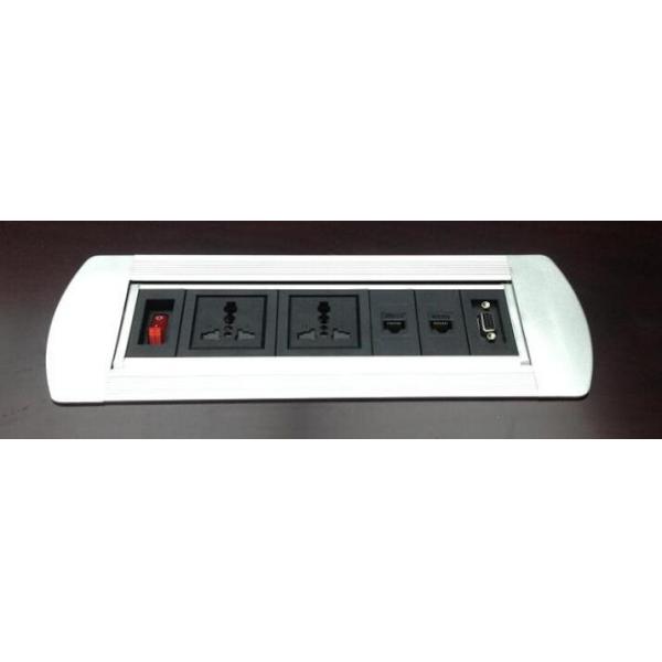 Manual Flip Up Electrical Outlet / Hidden Multimedia Desktop Socket
