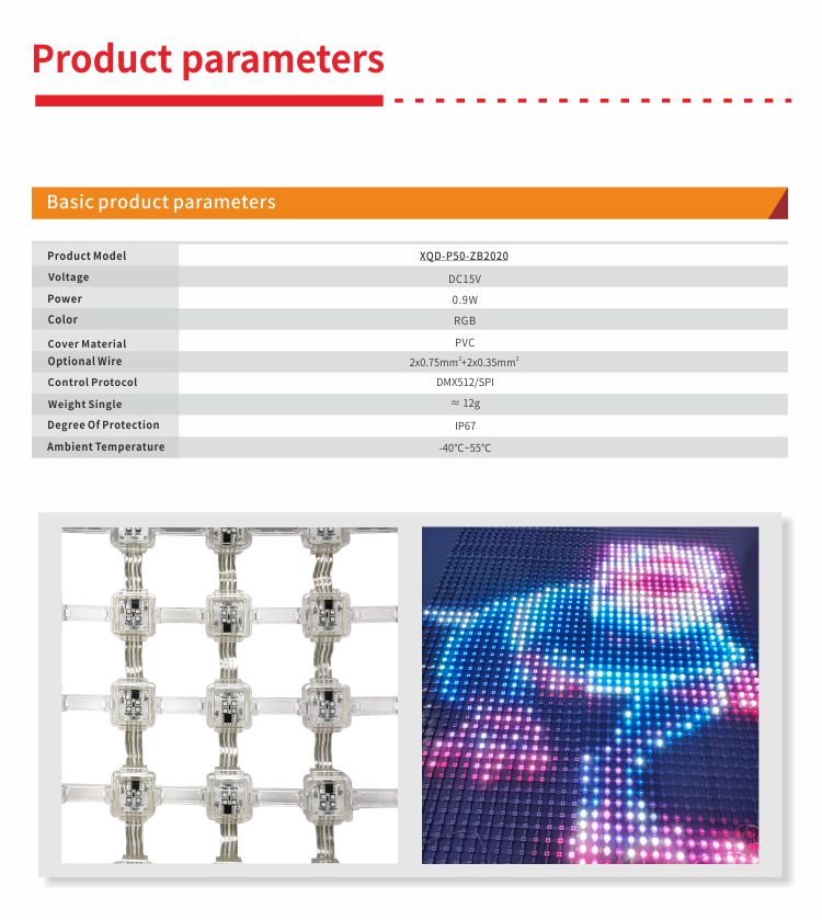 High Definition DMX512 SPI LED Injection Grid Screen High Waterproof For Facade