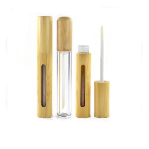 Wood Color Engraved Bamboo Engraved Empty Lip Gloss Tubes 5ml 6ml 7ml