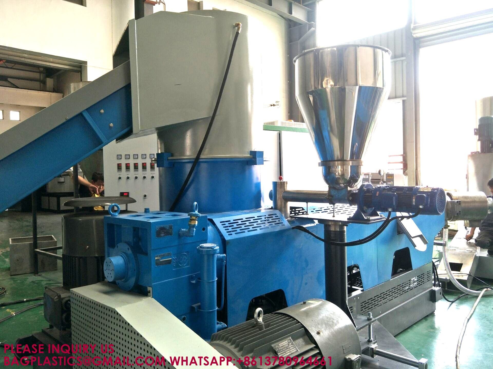 Double Stage Recycled PE PP HDPE LDPE Plastic Pelletizing Making Machine granulator