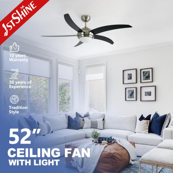 Quality Indoor 52 Inch Remote Control Modern LED Ceiling Fan 5 Plywood Blades for sale