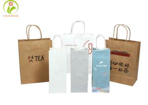 China CMYK Pantone Kraft Paper Bag 300gsm FSC OEM With Handle on sale
