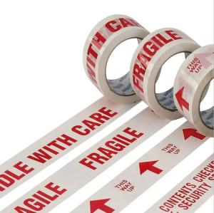 China Hot Sales Custom Logo Printed Bopp Packing Tape Custom Logo Printed Bopp Packing Tap Warning Tape FRAGILE on sale