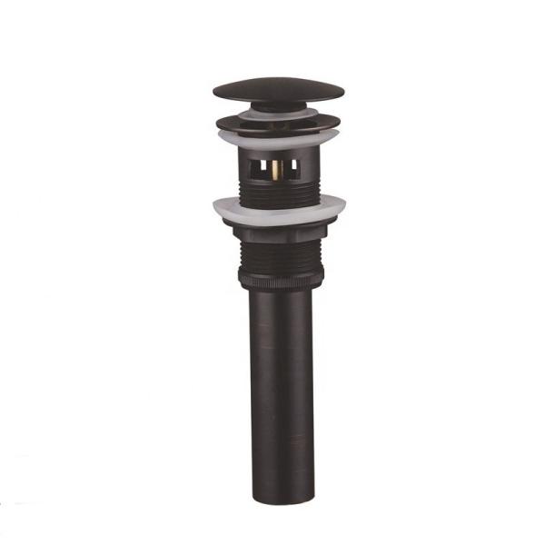 Quality Vessel Sink Bathroom Drain Fittings 1 1/2" 1 3/4" Black Pop Up Drain With Overflow for sale