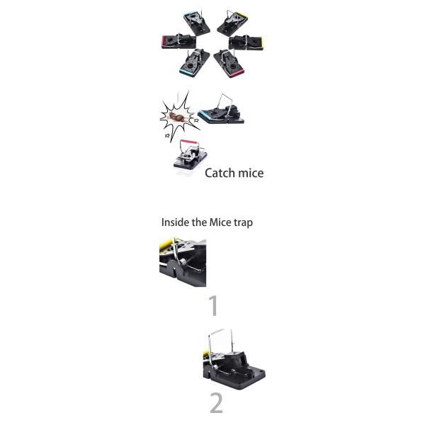 Plastic Mouse Trap Black Metal for Pest Control and Extermination Device