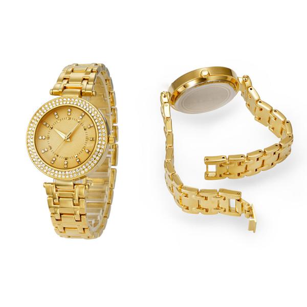 Customized Color Brass Wrist Watch , Gold Plated Quartz Ladies Wrist Watches