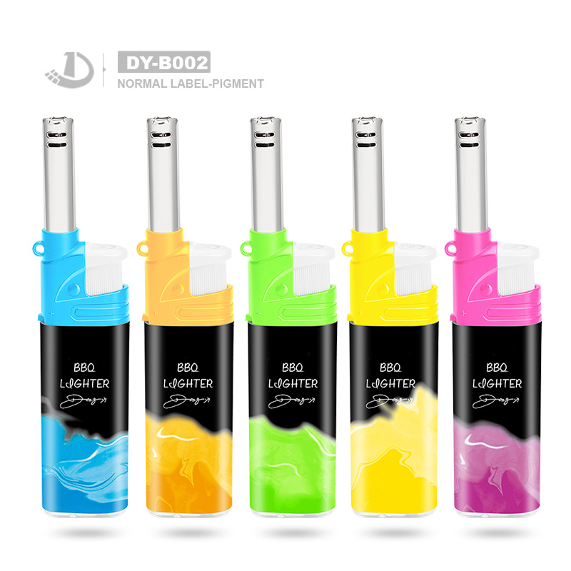 2022 Factory Plastic Gun Butane Gas Torch Fire Customized Kitchen Lighter Gas Lighter BBQ Lighter