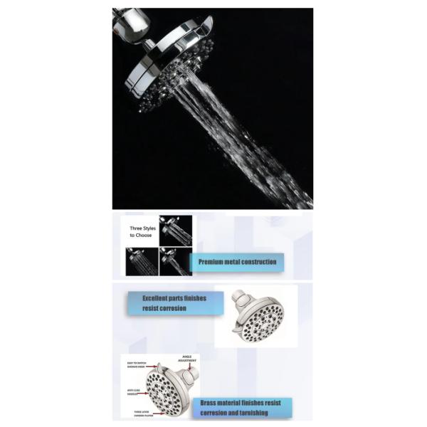 Chrome Finished Multi-Function Shower Head For High Pressure Water Saving In Bathroom