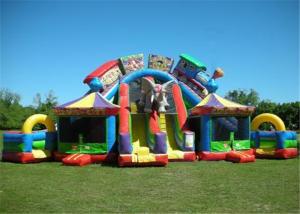 China Jumping Bouncy Castle Playground Puncture Proof Children Protective With Obstacle on sale