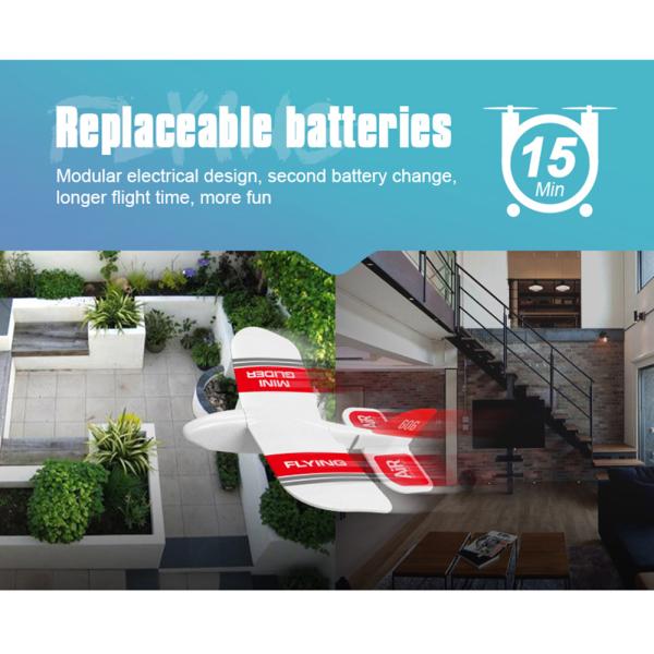 Indoor Mini Glider Foam Remote Control RC Airplane 3.7V Battery Powered