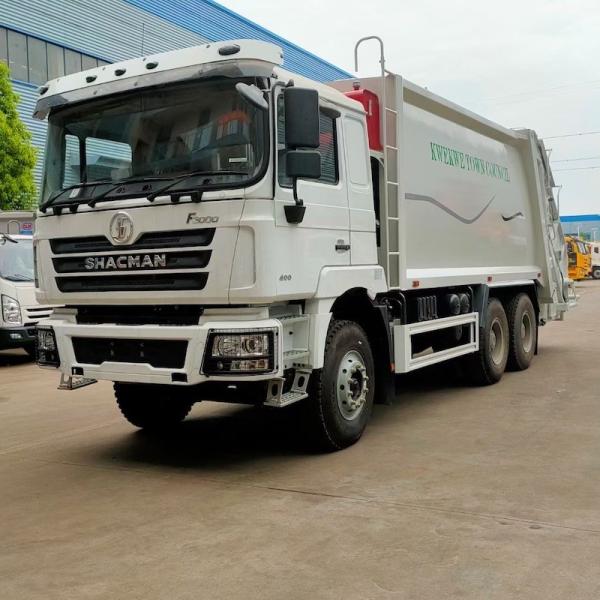 Quality 15 Ton 6x4 SHACMAN Garbage Truck With Hydraulic Lifter Garbage Bin for sale