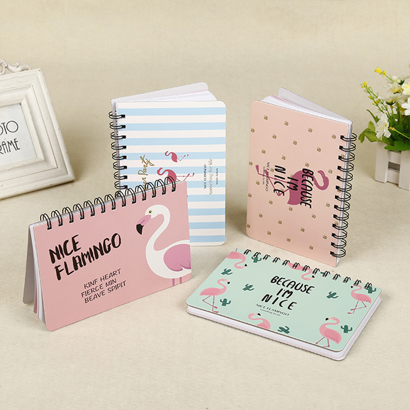 Cartoon Diary Journal Notebook , 8cmx10.5cm Spiral Bound Plain Notebook