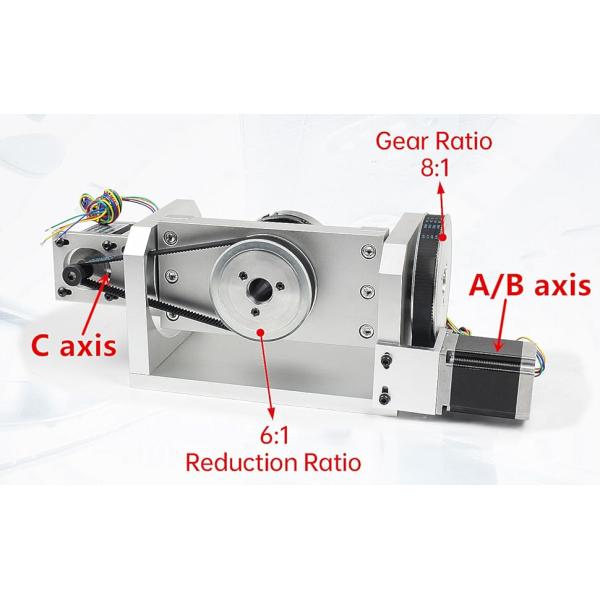 CNC Router 4th 5th A Axis Rotary Table Dividing Head Nema 23 Stepper Motor