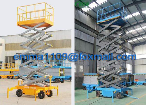 Quality 1.0tons SJY1.0-8 Scissor Lift Mobile Platform 8m Height could Extend Platform for sale