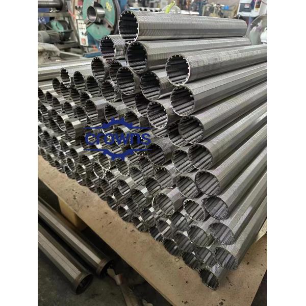 304 316 SS Cylindrical Wedge Wire Screen Filter Water Well Johnson Screen Pipe