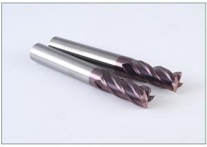 Buy cheap Tungsten Carbide Enough Stock End Mill 8mm / HRC 45 Coated Tialn 4 Flute Corner Radius Aluminium Cutting Tools product