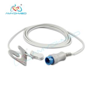 China Round 7Pin TPU Gray Adult Ear Clip Mindray SpO2 Sensor Cable For Mindray BeneView T8 T5 T6 on sale