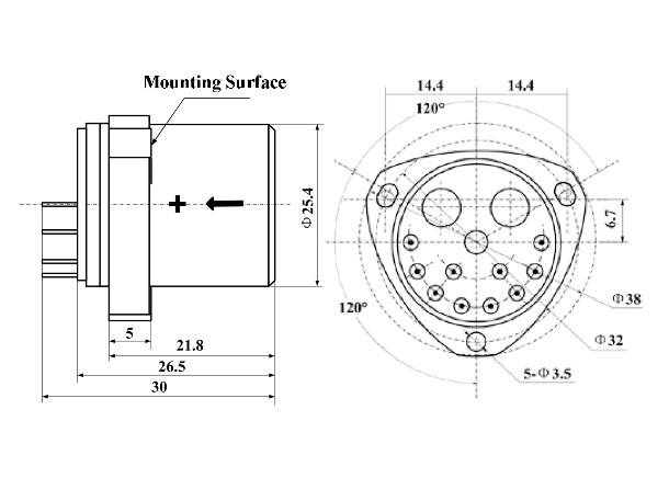 100g Shock Resistance Accelerometer Sensor -55°C～+80°C Storage Temp