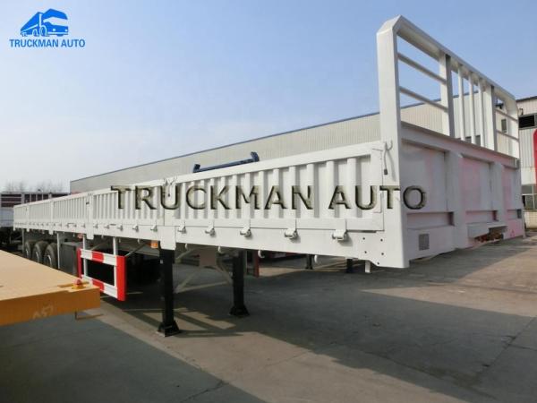 Quality 3 Axles Side Wall Semi Trailer 70 Tons Loading Capacity Easy Maintenance for sale