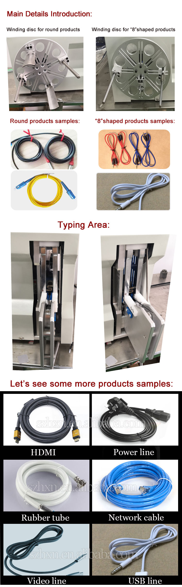 120-200mm Binding Length USB Cable Coiling and Winding Machine with Adjustable Diameter