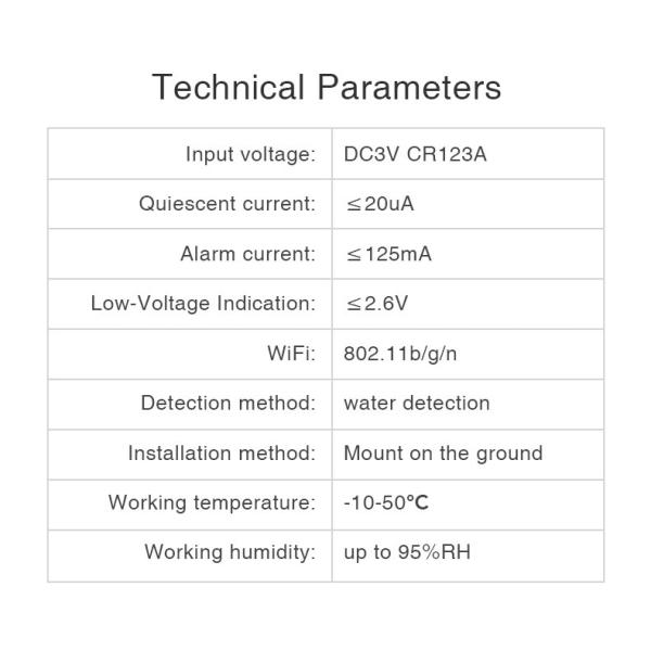 Tuya Smart Home Life Remote Control Low Power Consumption Wifi Water Pipe Leakage Detector