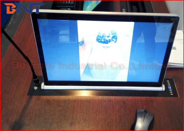Quality Microphone Vertical Motorized LCD Monitor Lift With 17.3 Inch LED Screen for sale