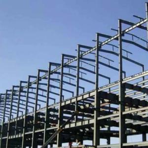 Q345B  Garage Steel Frame Grey Color Paint, Industrial Garage 5000 square meter