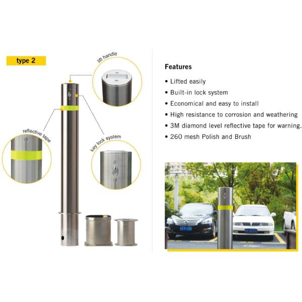 Surface Mounted Removable Bollards Reflective Flexible 114mm Diameter