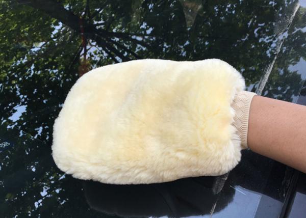 Quality Genuine Sheepskin Car Wash Mitt Double Side Wool Wash Mitten for Car Detailing for sale
