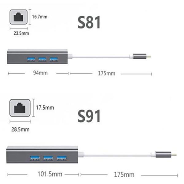 Tinned copper 20cm USB Hub Adapter