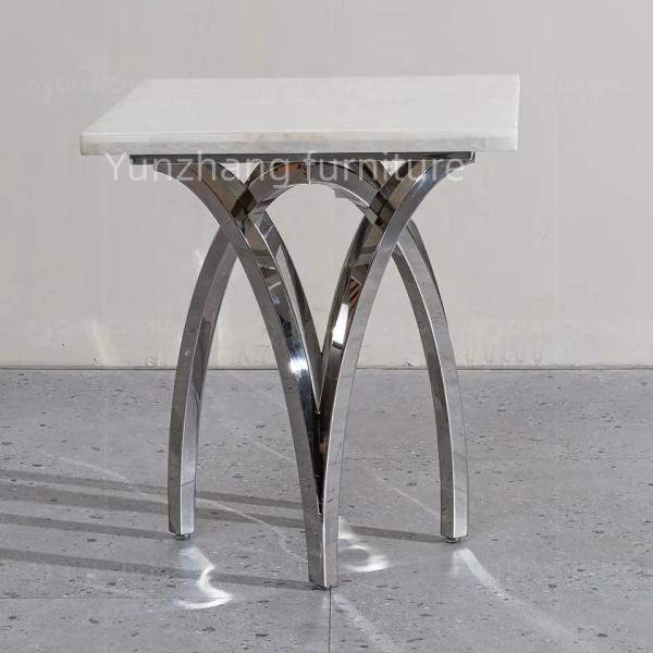 Quality Hotel Furniture Sofa Side End Table Line Sense Silver Low Key Design for sale