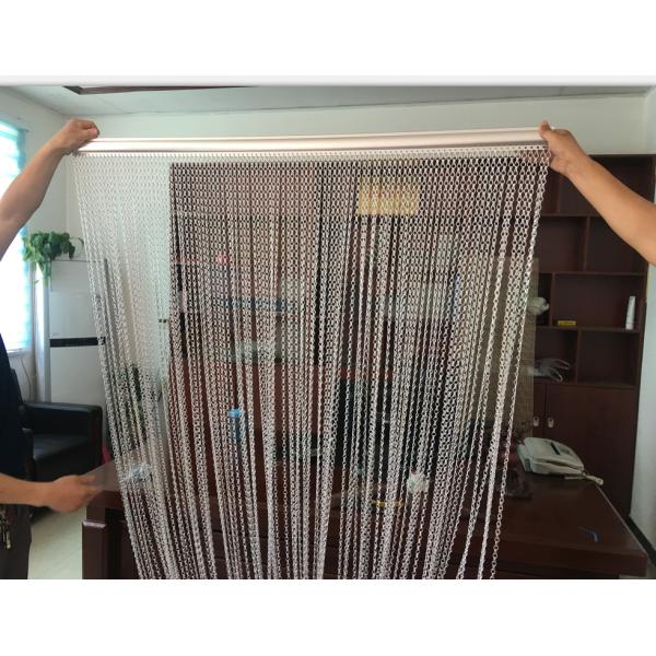 Colorful Chain Link Curtain / Kitchen Window Curtains Rust Resistance