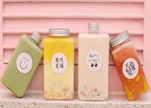 Quality 8oz Plastic Juice Milk Tea Bottles With Tamper Proof Lid for sale