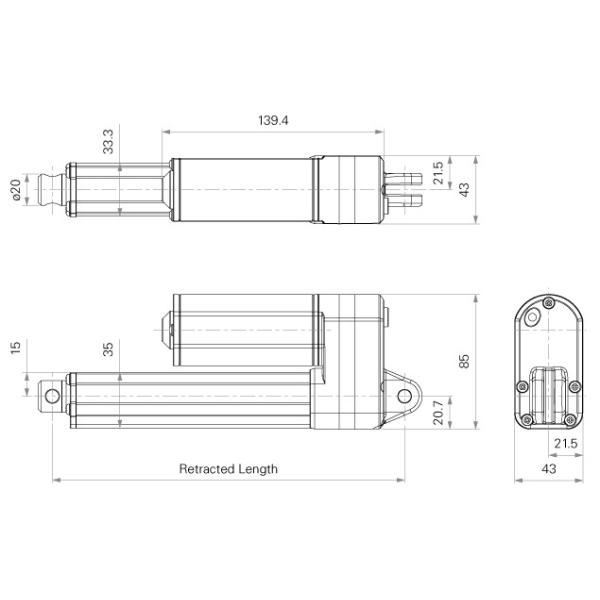 Low Noise High Speed DC 12V Electric Linear Actuators