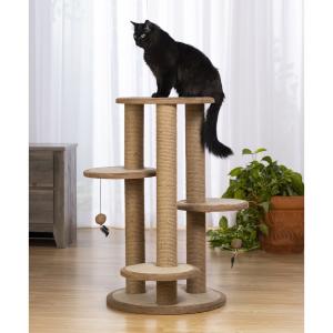 China 37inch Cat Tree Scratching Post tower jute wrapped Multi Platform Cat Climbing Frame on sale