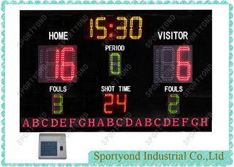 Quality Remote Electronic Basketball Scoreboard , Led Scrolling Message For Sponsor Advertising for sale