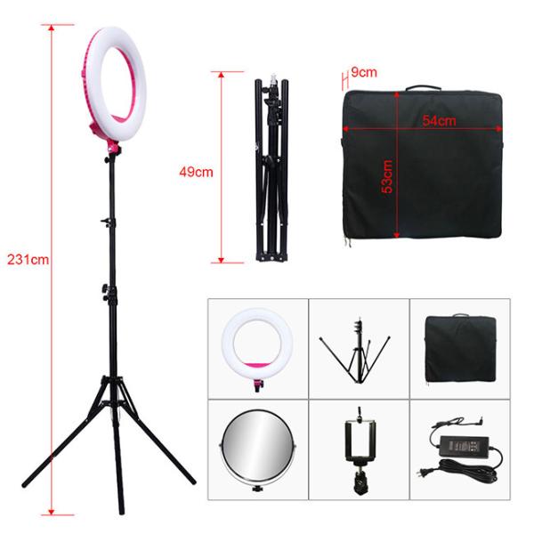 Factory supplying 48w bi color with small phone holder photography photo studio 18 Inch LED Ring Light