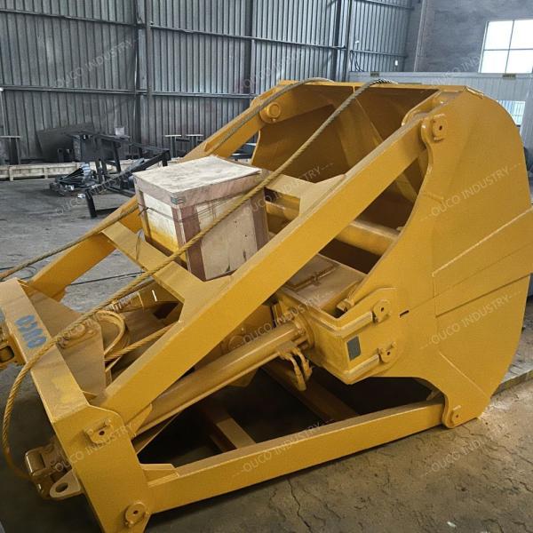Four Rope yellow color Crane Grab Bucket 12 CBM Hydraulic Rock Grapples