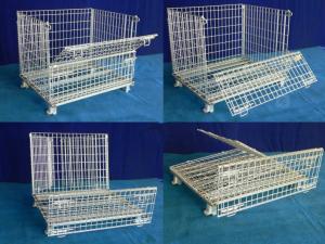 Storage containers collapsible welded galvanized wire mesh storage container