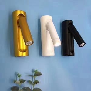 China Adjustable Wall Mounted LED Lamps Bedside Black Gold Rohs Approved on sale
