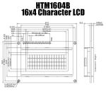 COB 16X4 Character LCD Module LCD With White Side Backlight HTM1604B