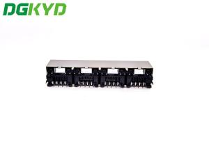 Buy cheap 180 Degree 1X4 RJ45 Ethernet Connector With LED product