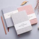 Cloth Linen Custom Journal Notebook Hard Cover With Blank Lined Paper 128 Sheets