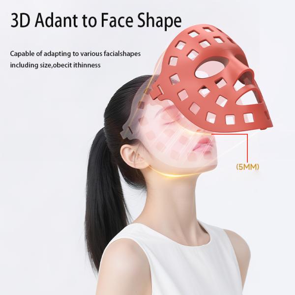 Red Light Therapy for Face 7 Colors Light Therapy Mask for Women and Men LED Face Mask Infrared Light Therapy with Remote 3D Adant to Face Shape